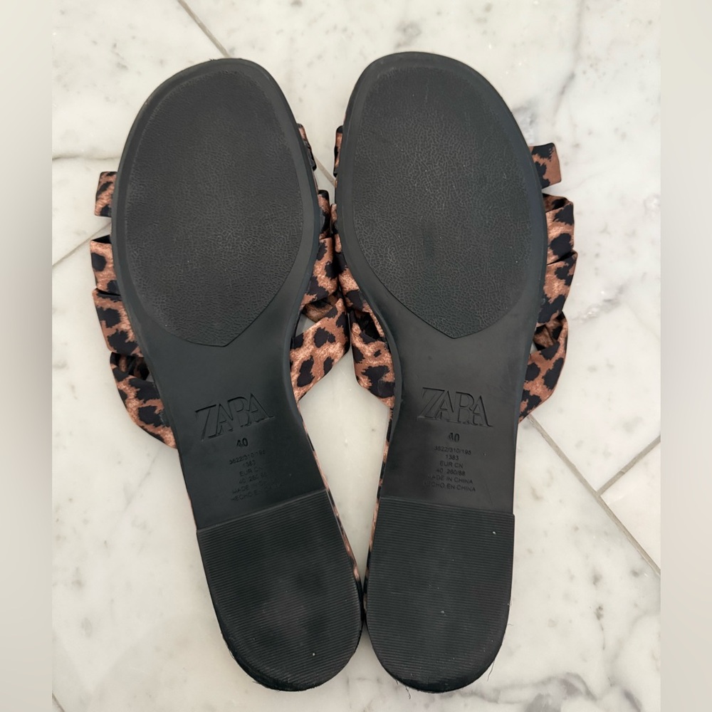 Zara Leopard Print Slide Sandals - Picture 5 of 5
